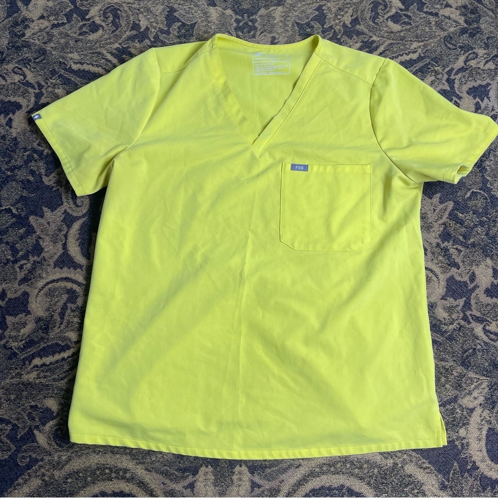 Figs Women's Top in Bright Yellow